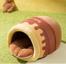 Winter Indoor Warm Plush Cat Bed with Reindeer Appearance Hide and Seek Cat Tunnel Play and Sleep Integrated Cat House Pet Nest