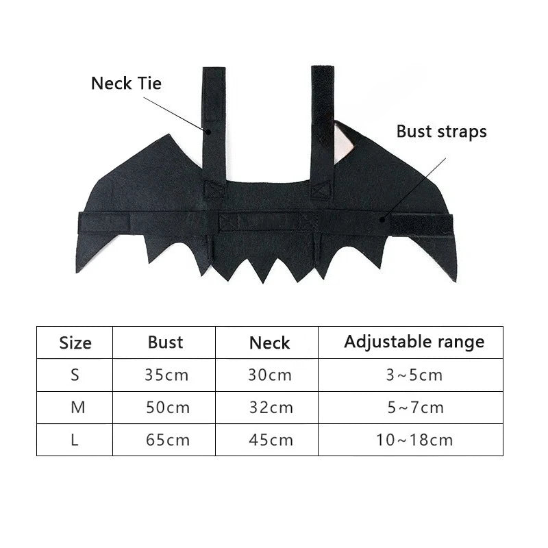 Halloween Pet Bat Wings Felt Costume for Small Dogs Cats Cute Funny Pet Outfit Apparel for Halloween Party Cosplay Accessories