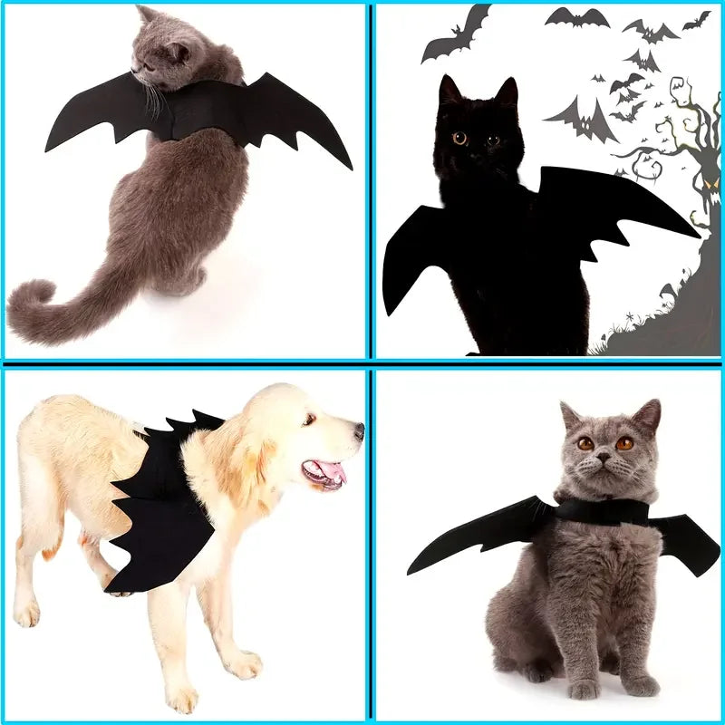Halloween Pet Bat Wings Felt Costume for Small Dogs Cats Cute Funny Pet Outfit Apparel for Halloween Party Cosplay Accessories