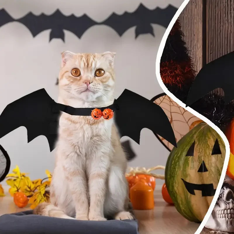 Halloween Pet Bat Wings Felt Costume for Small Dogs Cats Cute Funny Pet Outfit Apparel for Halloween Party Cosplay Accessories
